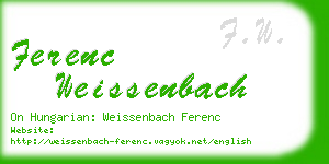 ferenc weissenbach business card